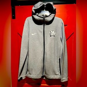 GOLDEN STATE WARRIORS GRAY SHOWTIME HOODIE NIKE NBA DRY FULL-ZIP JACKET LARGE